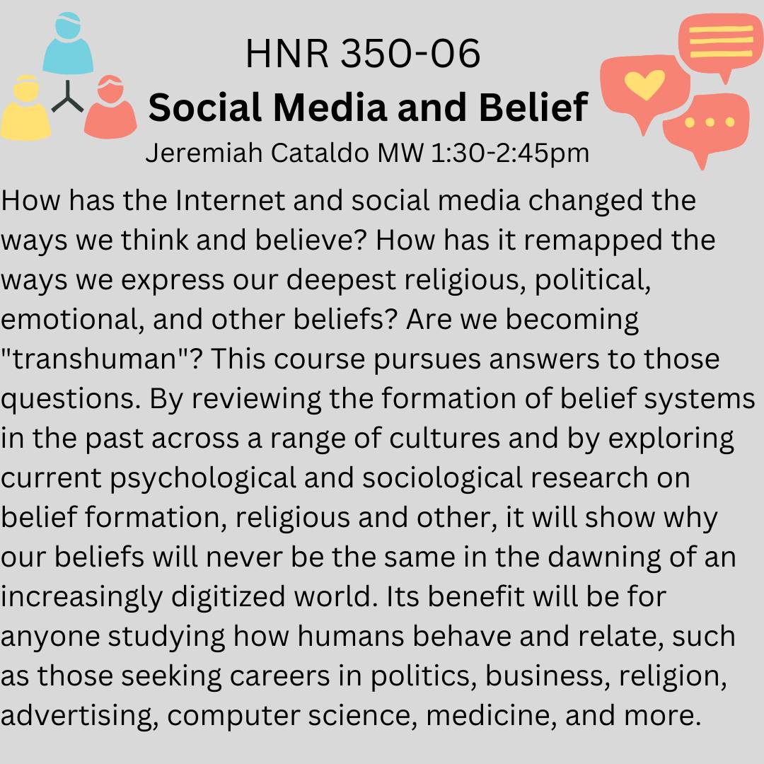 course description HNR 350-06